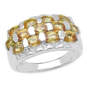 3.25 Carat Genuine Yellow Sapphire Sterling Silver Ring 