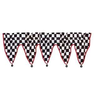  Checkered Flag CAR Racing WINDOW VALANCE curtain treatment 
