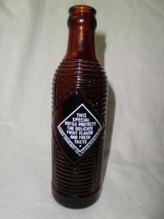 Amber Orange Crush Glass Soda Bottle PA  