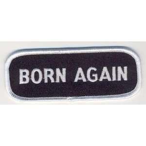   Again White Embroidered Cool Christian Biker Patch 