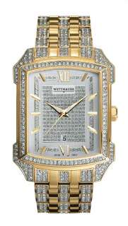 Wittnauer 12B017 Mens Crystal Gold Tone Watch  