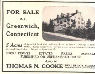 1911 ad lg e thomas cooke greenwich ct home for sale  