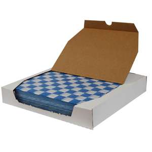 12 x 12 Blue Check Deli Sandwich Wrap Paper 5000/CS  