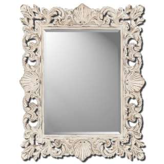 Shabby White AGED SHELL Coral WALL Floor Mantel MIRROR  