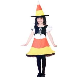   Candy Corn Witch Costume with Hat Plus Size 10.5 12.5: Toys & Games