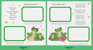 BABY GIFT PREMADE FROG FROGGY ADOPTION SCRAPBOOK PAGES  
