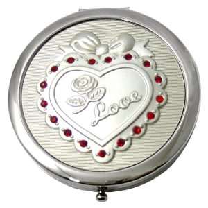  Crystal Pocket Compact Cosmetic Makeup Mirror Heart 
