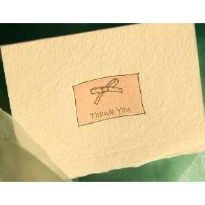  ribbon thank you custom letterpress personalized folded cards 
