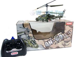 New Syma 3 CH Electric Apache Helicopter w/LED Light RC  