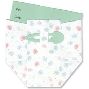  Diaper Baby Shower Invitations   Baby Hands with Green 