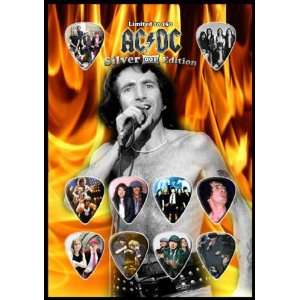  AC/DC Bon Scott Silver Edition Guitar Pick Display With 10 
