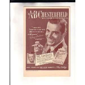 Dana Andrews Chesterfield Cigarette Advertisement