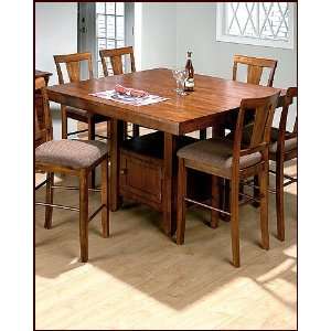   Saddle Brown Oak Counter Height Table JO 477 55TB: Furniture & Decor