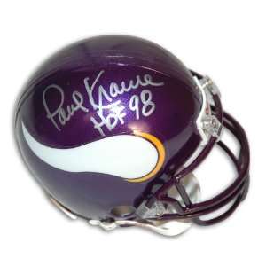  Paul Krause Autographed Mini Helmet   with HOF 98 