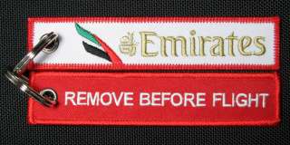 Emirates Airlines from Dubai UAE Remove Before Flight style keyring 