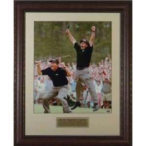 Phil Mickelson unsigned 2004 Masters Jump 2 pose 16X20 Leather Framed 