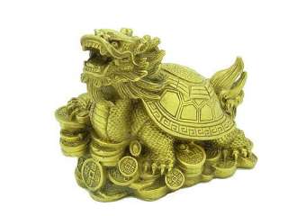 Feng Shui Auspicious Brass Dragon Tortoise With Pakua  