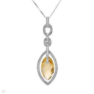  CleverEves 3.55.Ctw Citrine Gold Necklace CleverEve 