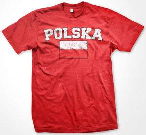 Polska World Cup Soccer Polish Flag Pride Mens T Shirt  