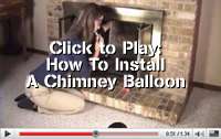 Large Chimney Balloon fireplace damper & draft stopper  