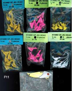 Lot of 37 Assorted Stand up Jig head Fishing Lures #F11 1/8 1/4  