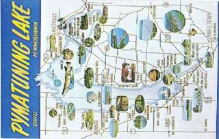 Postcard 932626 Pymatuning Lake OH PA Map Fishing Attaction  