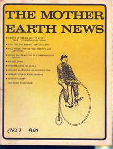 1970 The Mother Earth News Magazine #3 Old Bicycle  