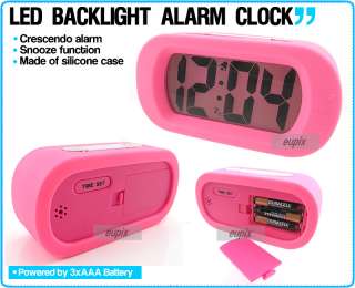 features blue led backlight crescendo alarm with snooze function 