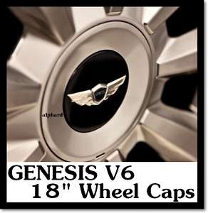 HYUNDAI GENESIS OEM Wing Emblem 18 Wheel Caps Set V6  