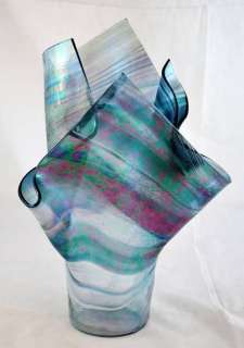 Art Glass Vase Signed M K G Beautiful Abstract Vase  