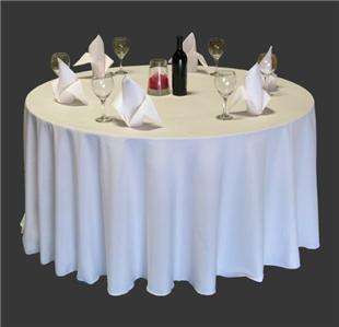 10 pack of 108 Round High Quality Polyester Tablecloths   25 Colors