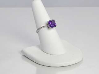 14k White Gold 4 Leaf Clover Shaped 2.3 Carat Amethyst Ring with 