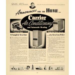  1936 Ad Willis Carrier Air Conditioning Heating Systems 