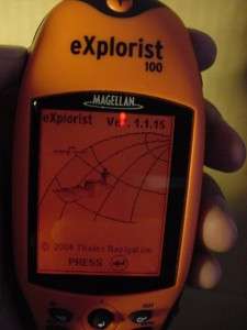 MAGELLAN EXPLORIST 100 HANDHELD GPS RECEIVER UNIT. WORKS GREAT AND IN 