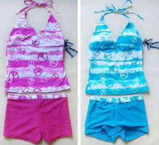 Color Girls Swimsuit Swimwear Halter Tankini Bikini Bathers Size 8 