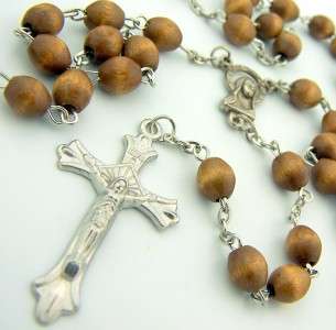   Wooden Beads Rosary Pray The Rosary Catholic Necklace Jewelry  