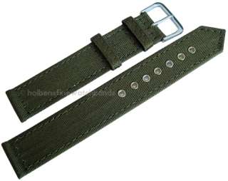   Green 2 Pc Grommets WWII Military Army Mens Watch Strap Band  