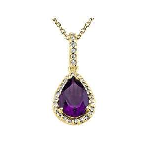   Genuine Amethyst Pendant by Effy Collection® in 14 kt Yellow Gold