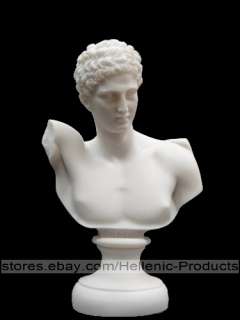 Handmade Hermes Bust Ancient Greek Mercury Alabaster Statue Mythology 