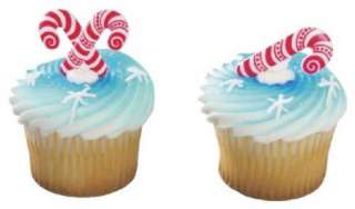 12 Candy Cane Cupcake Party Picks Christmas Holiday Winter  