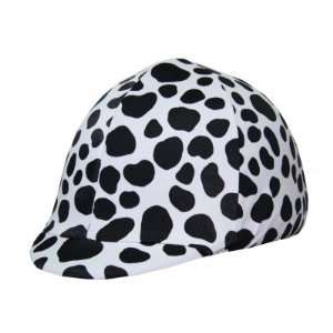  Equestrian Riding Helmet Cover   Black & White Spotted 