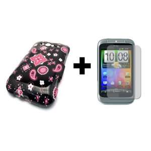  BUNDLE HTC Wildfire S PINK BANDANA LCD CLEAR Cover Skin 