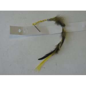  Real Feather Hair Extension with Clip on Yellow Color 