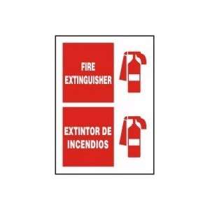 FIRE EXTINGUISHER (W/GRAPHIC) (BILINGUAL) Sign   14 x 10 Aluma Lite?