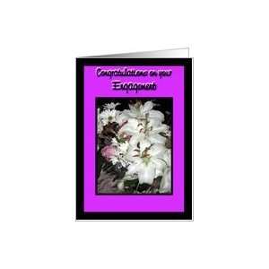   Engagement Daughter Lily Mixed Flower Bouquet Greeting Card Card