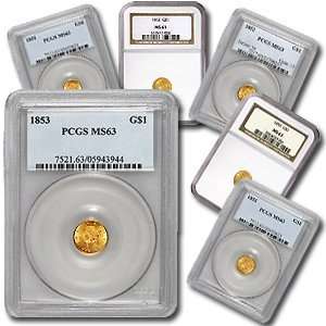  $1.00 Liberty Head Gold Coins (Type 1)   MS 63 NGC or PCGS 