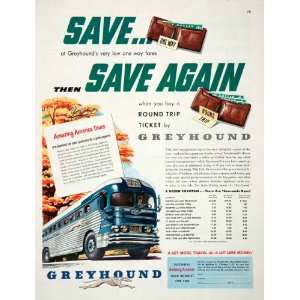  1950 Ad Greyhound Bus Travel America Roswell Brown Tours 