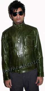 Wanted olive green vintage leather jacket   