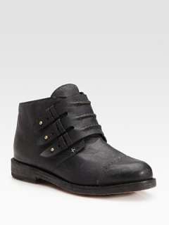 Rag & Bone   Burnley Leather Buckle Ankle Boots    