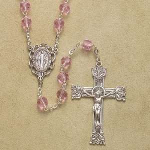 Sterling Silver Rosary Rosaries Catholic Tin Cut Cube Crystal Light 